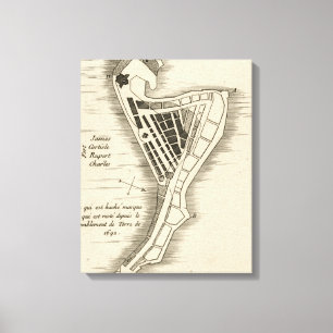 KARTA: JAMAICA 1755 CANVASTRYCK