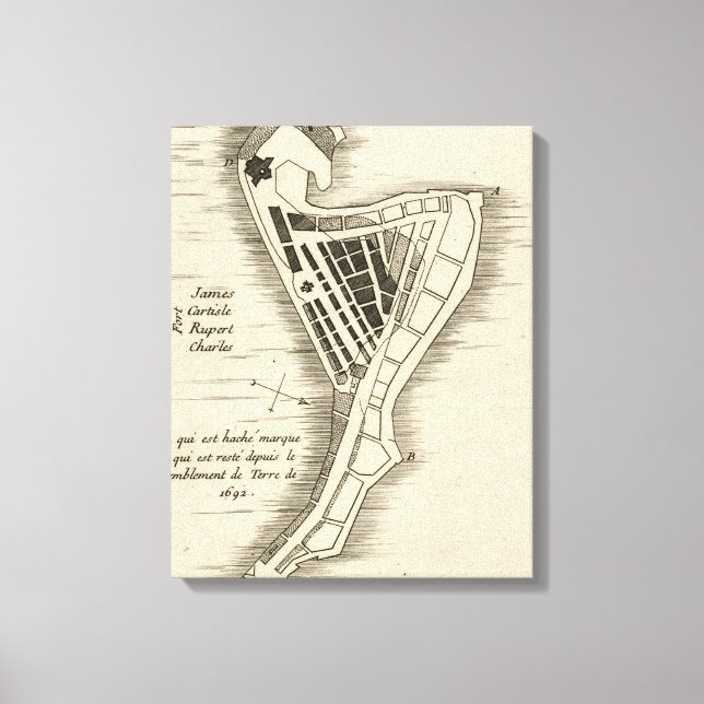 KARTA: JAMAICA, 1755 CANVASTRYCK (Framsida)