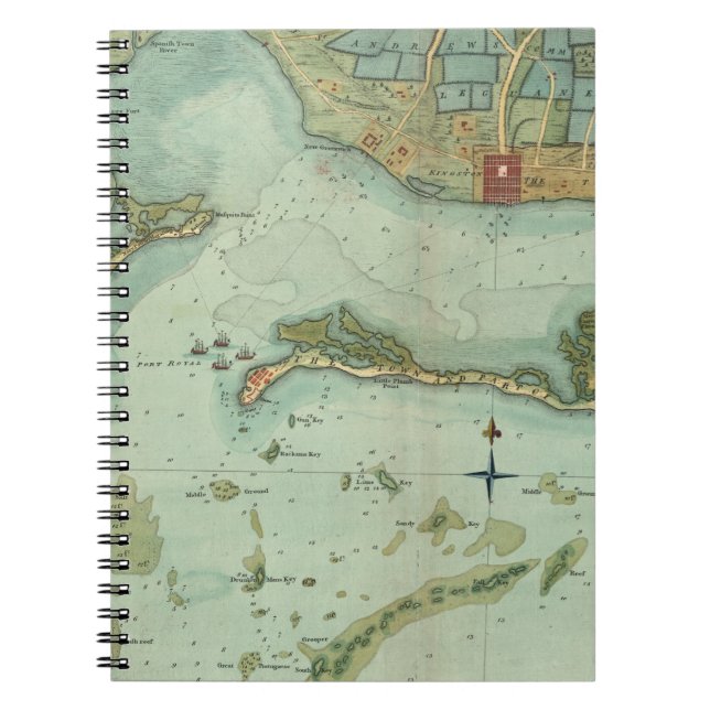 KARTA: JAMAICA 1756 ANTECKNINGSBOK (Framsidan)