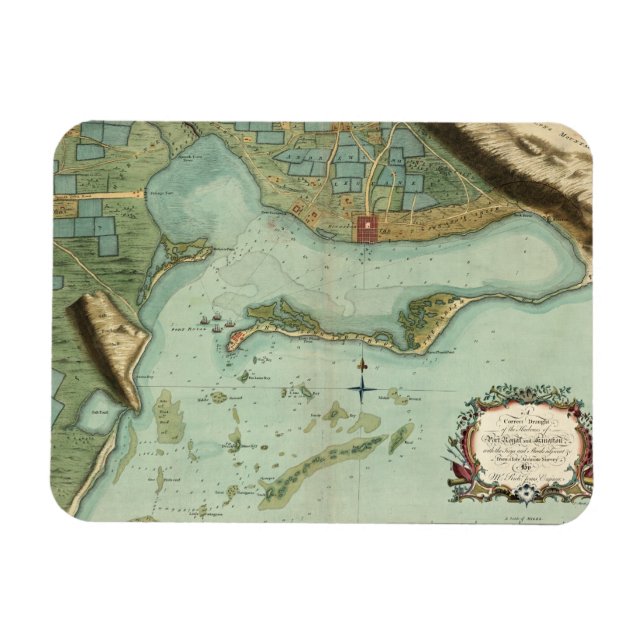 KARTA: JAMAICA, 1756 MAGNET (Horisontell)