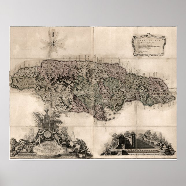 KARTA: JAMAICA, 1763 POSTER (Framsidan)