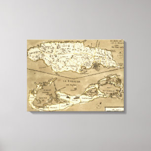 KARTA: JAMAICA, 1767 CANVASTRYCK