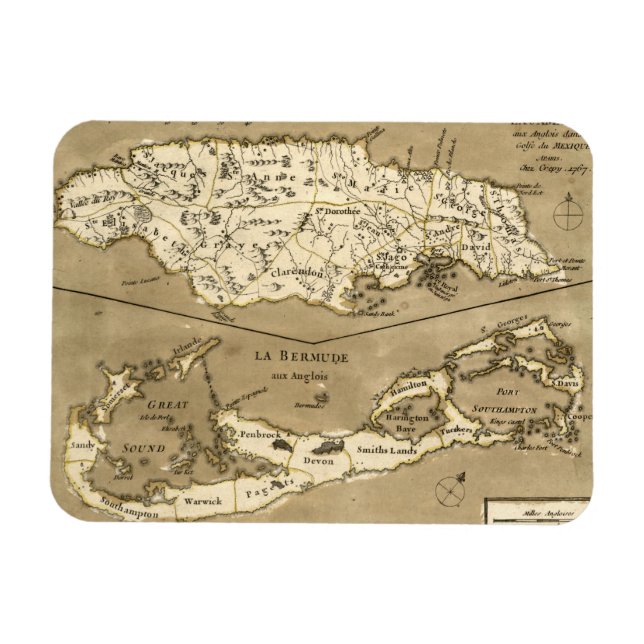 KARTA: JAMAICA, 1767 MAGNET (Horisontell)