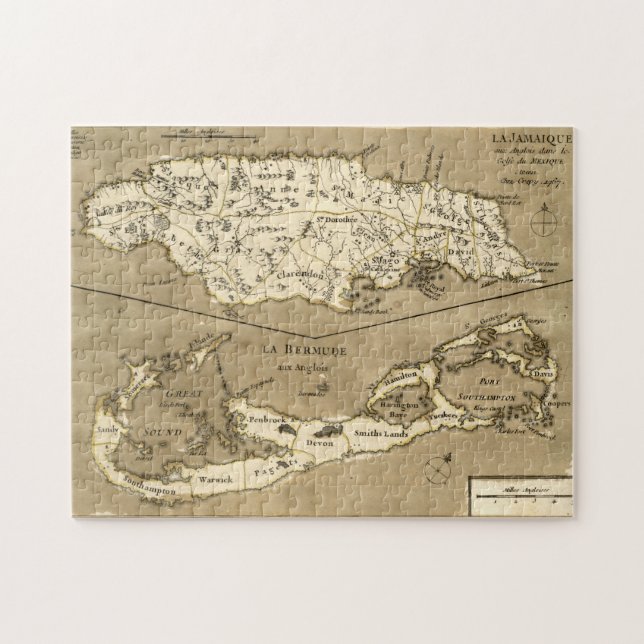 KARTA: JAMAICA 1767 PUSSEL (Horisontell)