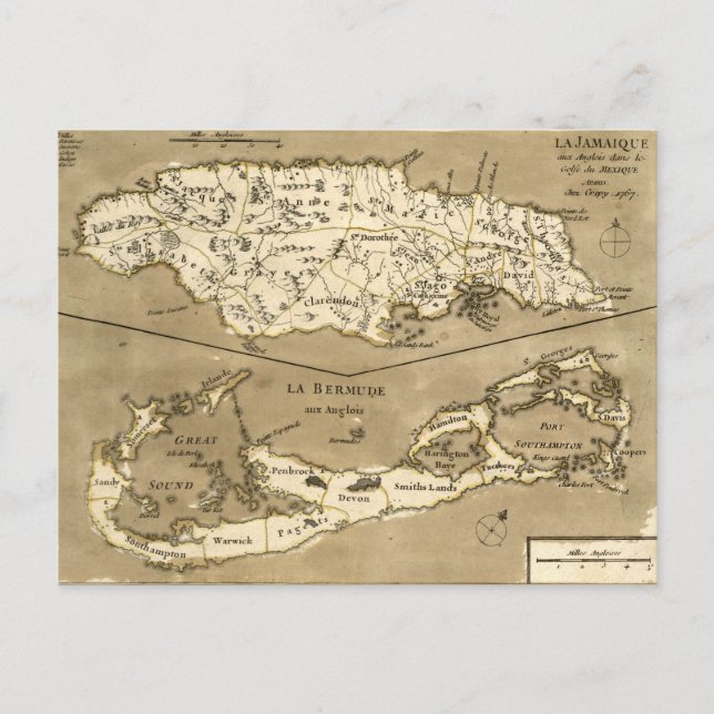 KARTA: JAMAICA, 1767 VYKORT (Framsida)