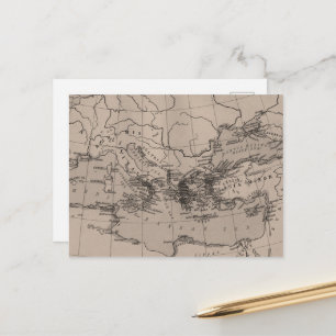 Karta, kartografi, geografi, Medelhavet Vykort