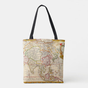 Karta L'Asie Dressee Tote Bag Tygkasse
