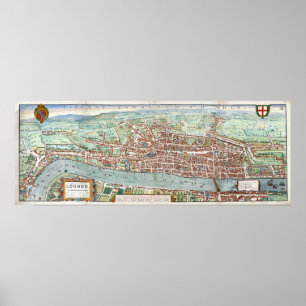 Karta London1560 Poster