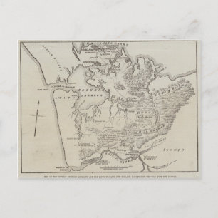 Karta mellan Auckland och Waikato River Vykort