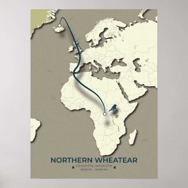 Karta - Minimalistisk övergång till norra hjulet Poster (Framsidan)
