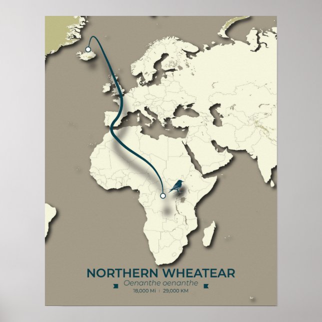 Karta - Minimalistisk övergång till norra hjulet Poster (Framsidan)