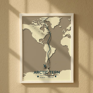 Karta - Minimalistisk Vintage för arktisk tererisk Poster