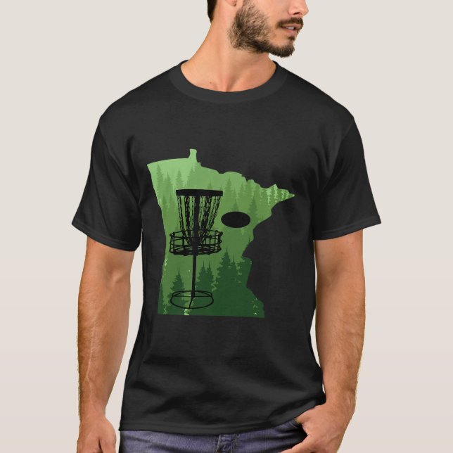 Karta Minnesota Disc Golf Spelare Frisbees Disc Go T Shirt (Framsida)