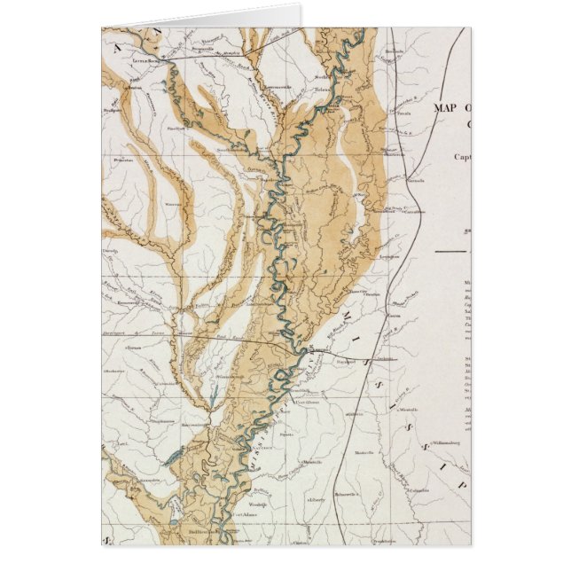 KARTA: MISSISSIPPI RIVER 1861 HÄLSNINGSKORT (Framsidan)