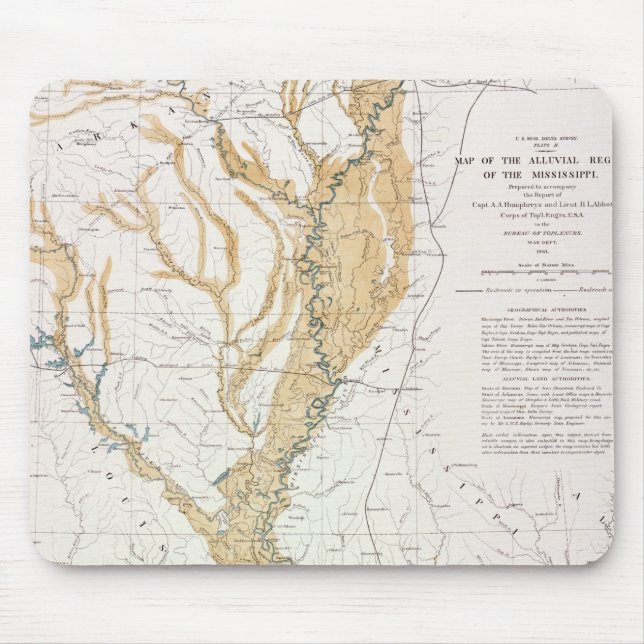 KARTA: MISSISSIPPI RIVER 1861 MUSMATTA (Framsidan)