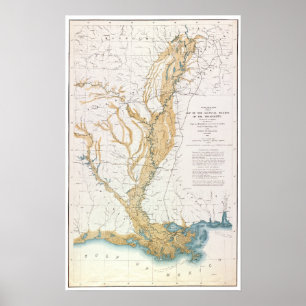 KARTA: MISSISSIPPI RIVER 1861 POSTER