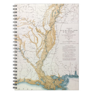 KARTA: MISSISSIPPIFLODEN, 1861 ANTECKNINGSBOK