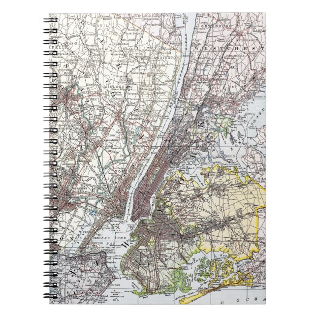 Karta: New York-area 1906 Anteckningsbok (Framsidan)