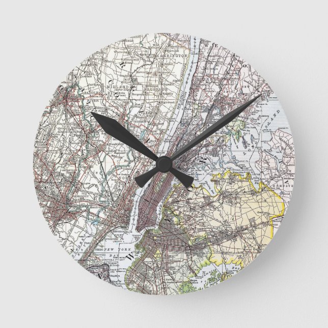 Karta: New York-area 1906 Rund Klocka (Framsida)