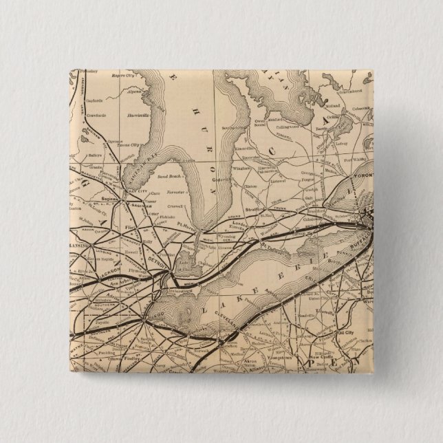 Karta New York Central och Hudson River Railroad Knapp (Framsida)