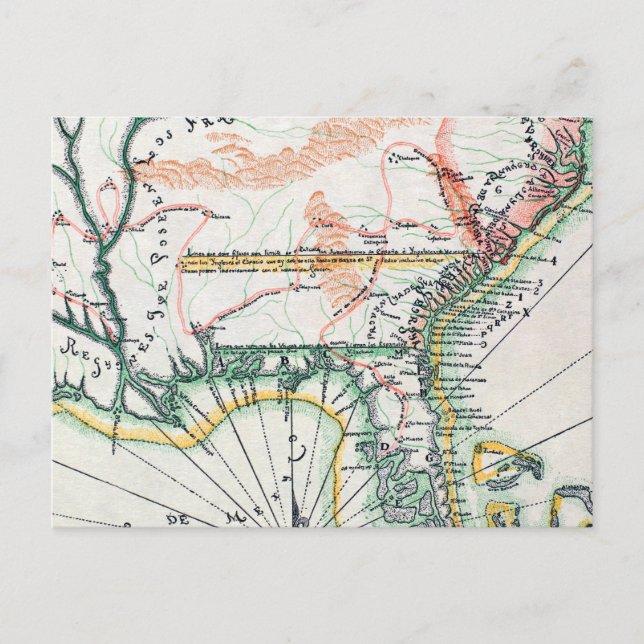 Karta: Nordamerika, 1742 Vykort (Framsida)