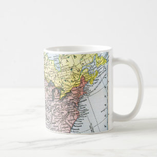 KARTA: NORDAMERIKA 1890 KAFFEMUGG