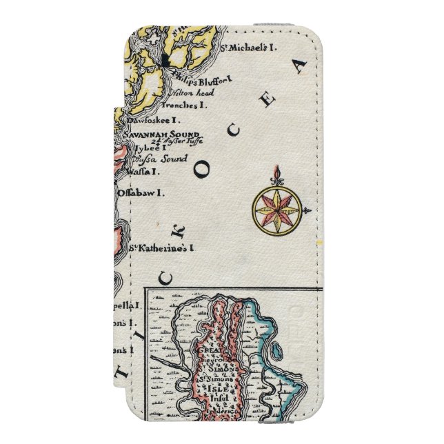 Karta: Nordamerika C1700 Incipio iPhone Wallet Skal (Folio Framsidan)