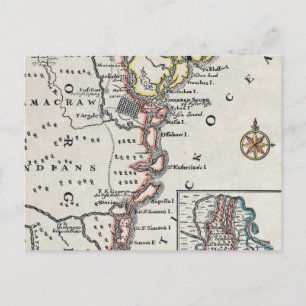 Karta: Nordamerika, C1700 Vykort