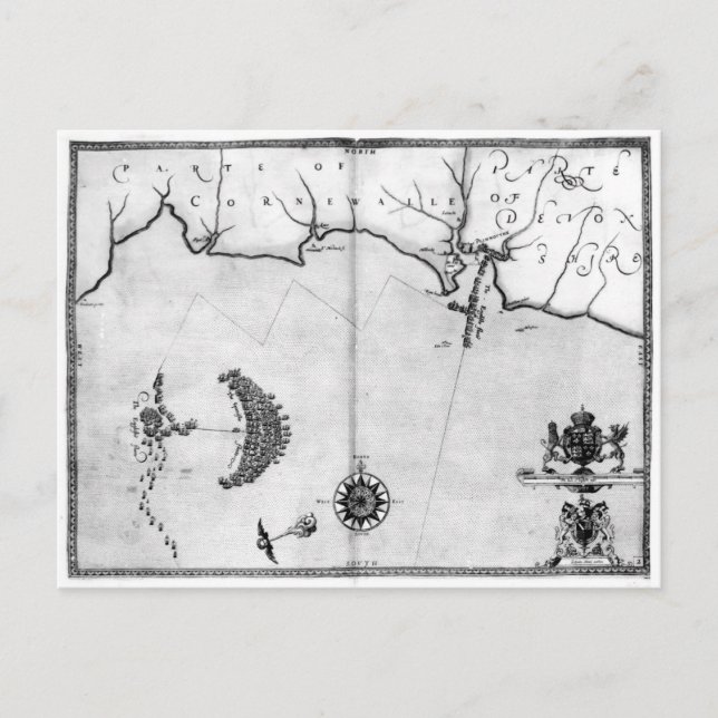 Karta nr 2: Armada-flottans rutt Vykort (Framsida)