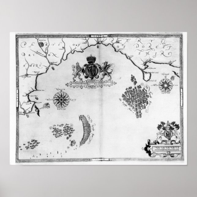 Karta nr 5: Armada-flottans rutt Poster (Framsidan)