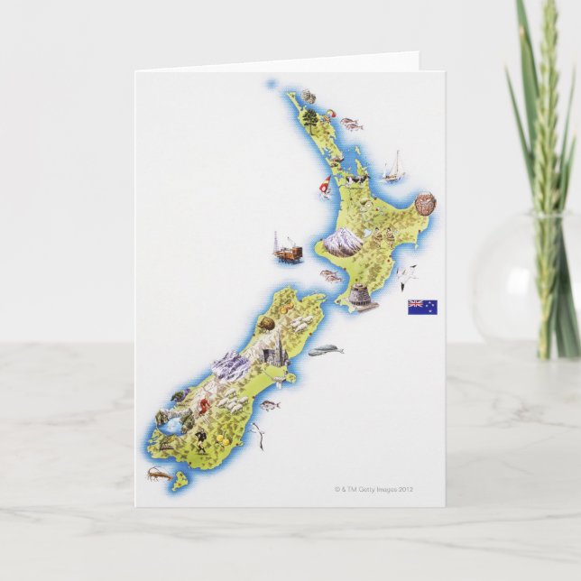 Karta Nya Zeeland Kort (Framsida)