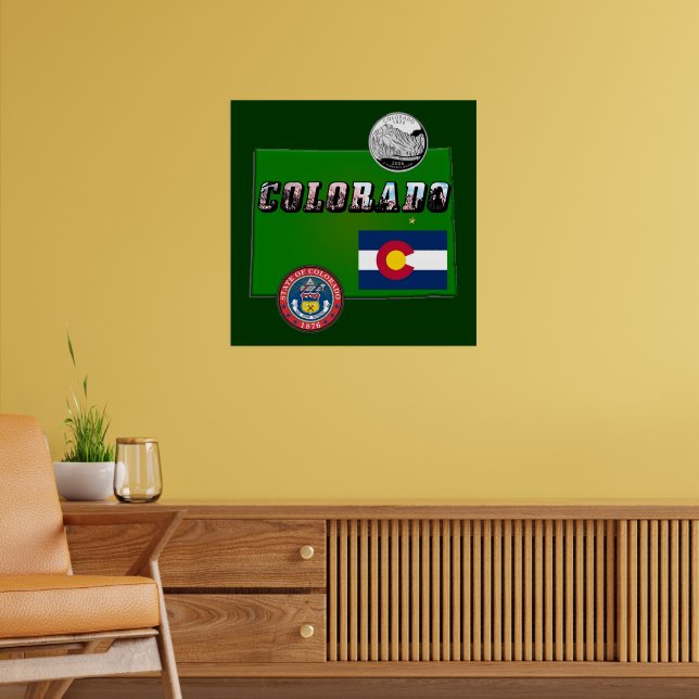 Karta och bildtext av Colorado Poster (Vardagsrum 2)