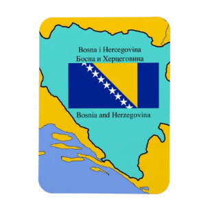 Karta och flagga av Bosnien - herzegovina Magnet