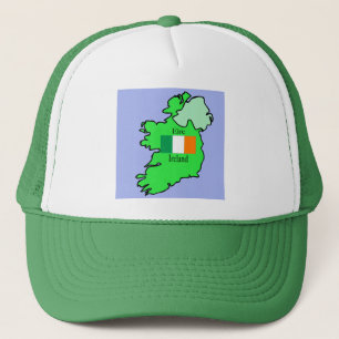 Karta och flagga av Irland Keps