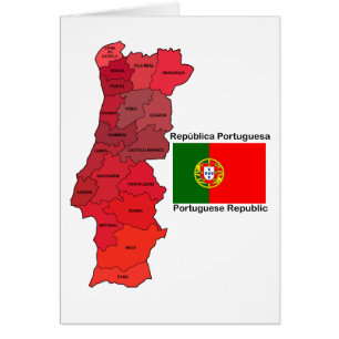 Karta och flagga av Portugal Hälsningskort