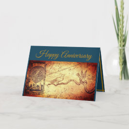 Karta och Sphere Blå årsdag Kort