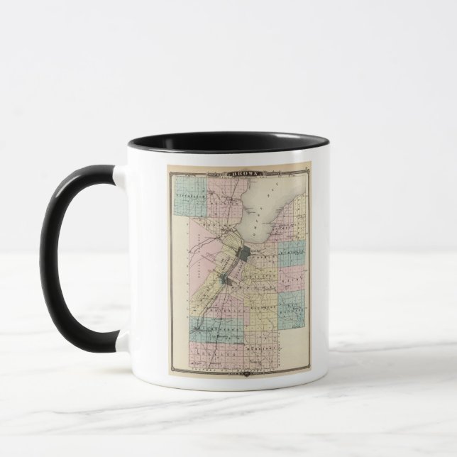 Karta of Brown County, delstaten Wisconsin Mugg (Vänster)