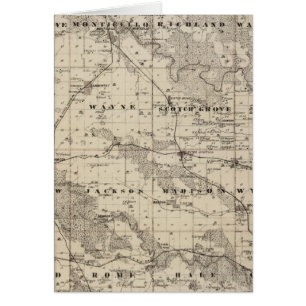 Karta of Jones County, delstaten Iowa Hälsningskort