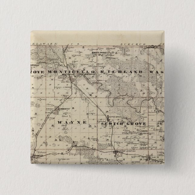 Karta of Jones County, delstaten Iowa Knapp (Framsida)
