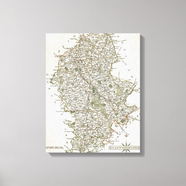 KARTA OF STAFFORDSHIRE, 1793 CANVASTRYCK (Framsida)