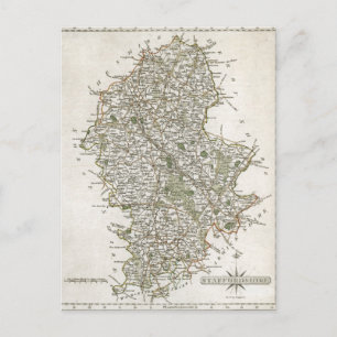 KARTA OF STAFFORDSHIRE, 1793 VYKORT