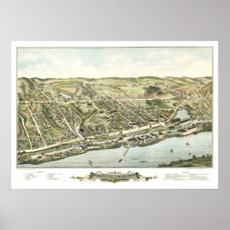 Karta of Windsor Locks, CT 1877 Poster