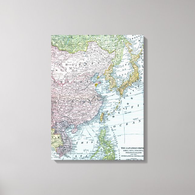 KARTA: ÖSTER ASIA, 1907 CANVASTRYCK (Framsida)