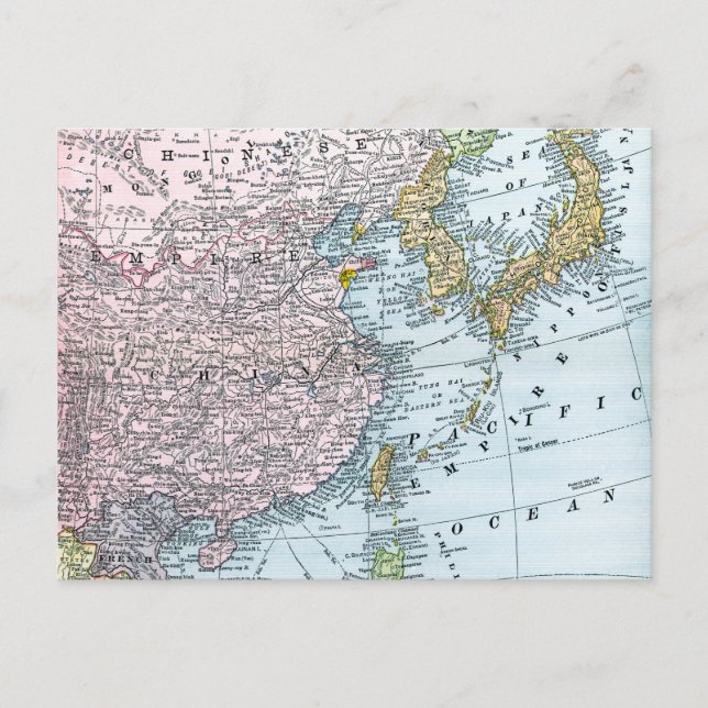 KARTA: ÖSTER ASIA, 1907 VYKORT (Framsida)