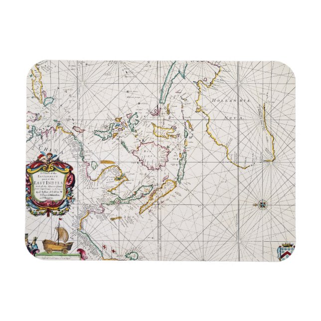 KARTA: ÖSTER INDIES, 1670 MAGNET (Horisontell)
