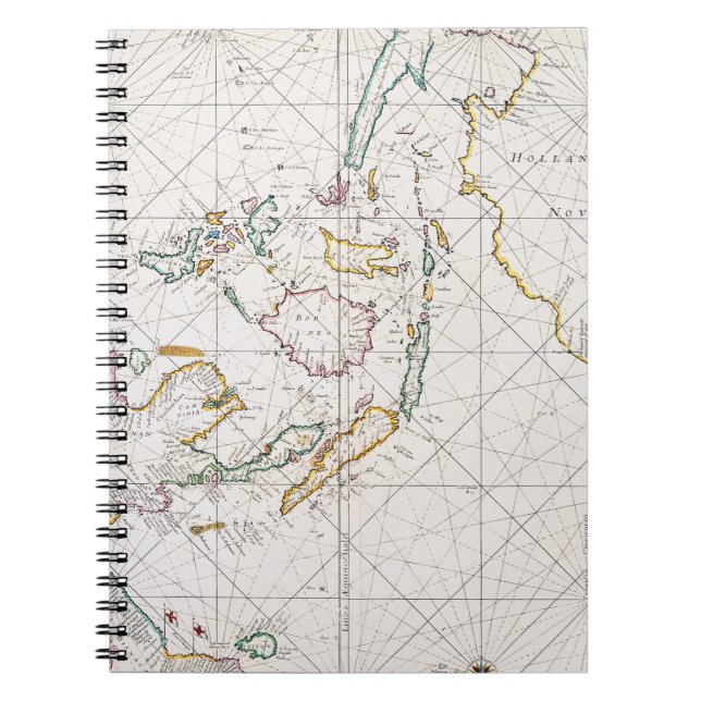 KARTA: ÖSTLIGA INDIES, 1670 ANTECKNINGSBOK MED SPIRAL (Framsidan)