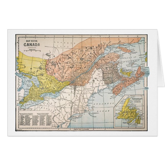 KARTA: ÖSTLIGA KANADA HÄLSNINGSKORT (Framsidan Horizontal)