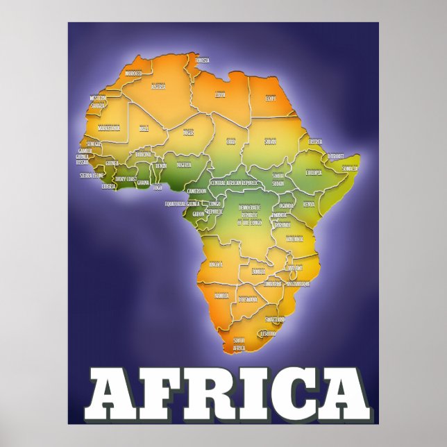 Karta över Afrika Poster (Framsidan)