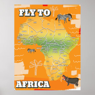 Karta över Afrika Poster