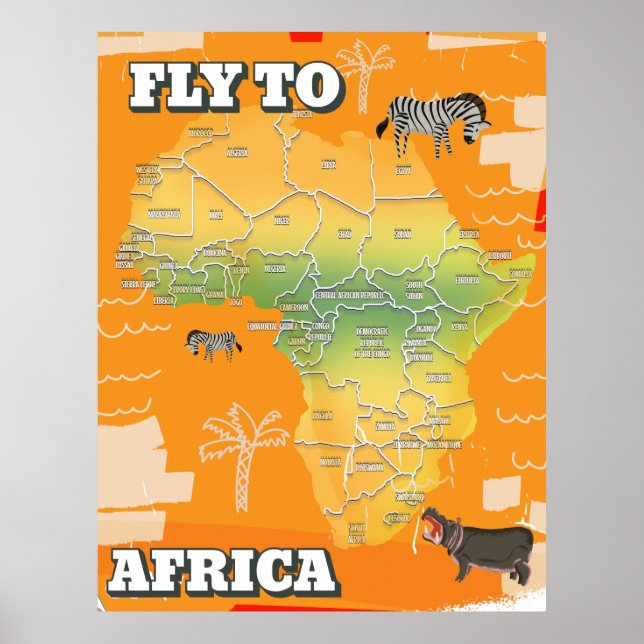 Karta över Afrika Poster (Framsidan)
